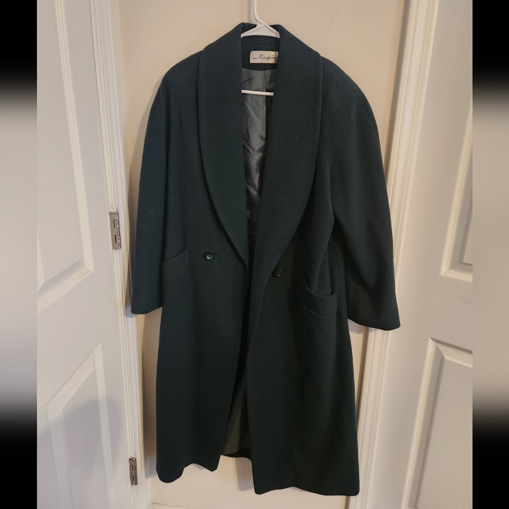Mayfair Dark Green Cashmere Blend Long Trench Coat